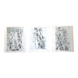 Vintage Mid 20th Century Georges Braque Abstract Lithographs - Set of 3