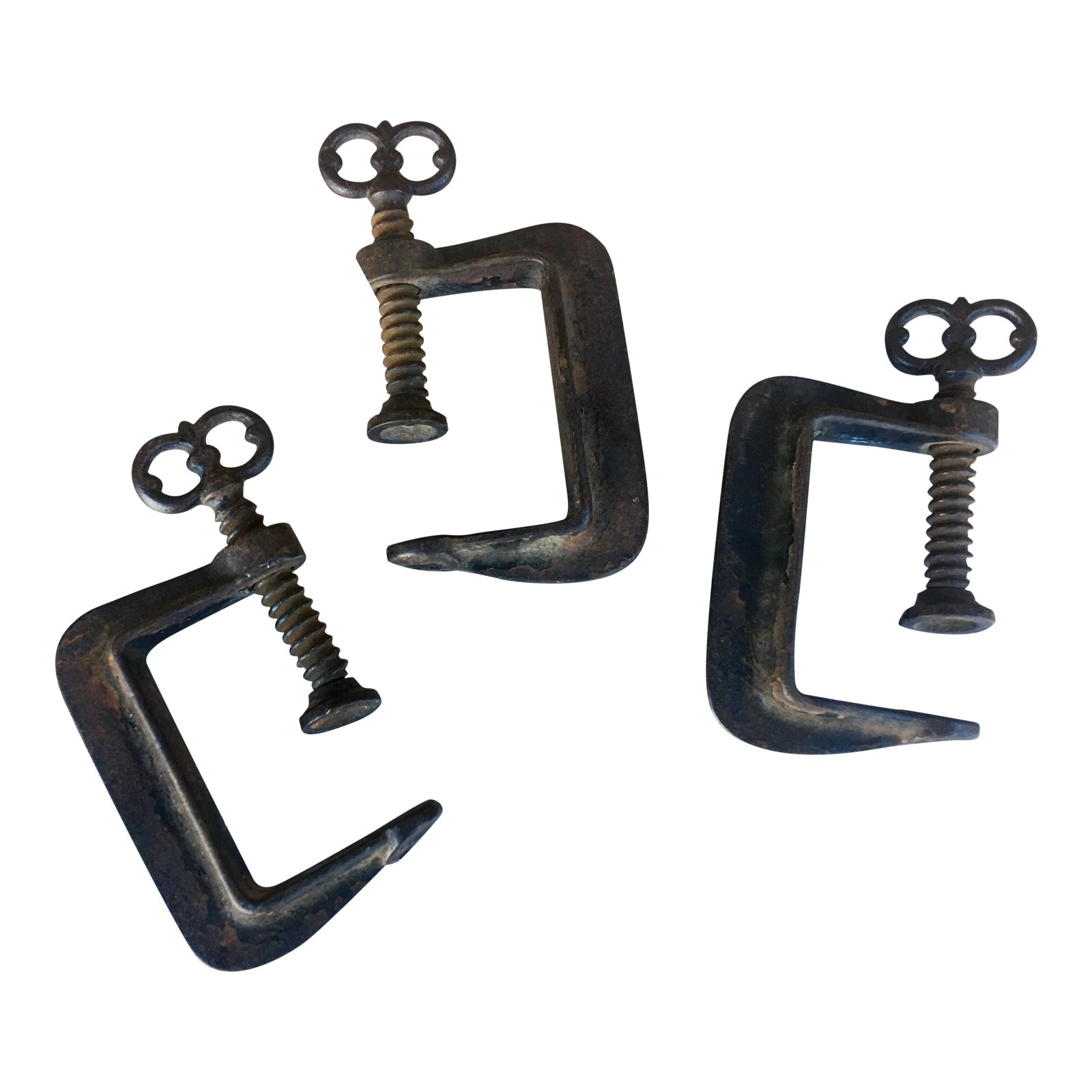 Antique Cast Iron Decorative Clamps Set of 3 Chairish
