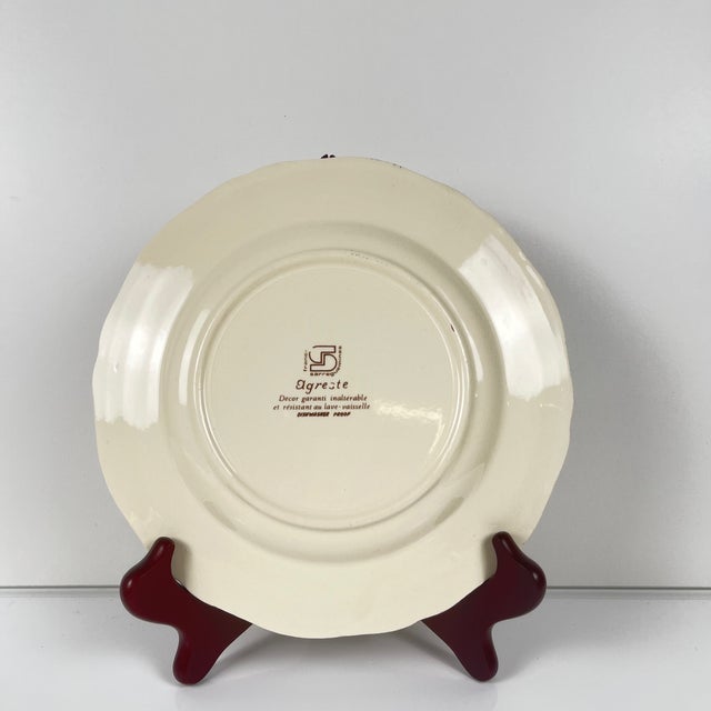 Agreste Dessert Plates from Sarreguemines, 20th Century, Set of 6 For Sale - Image 3 of 9
