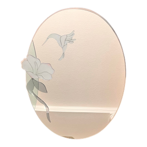 Vintage 1990 David Marshall Designer Wall Mirror Hummingbird Floral 29.5× 39.5