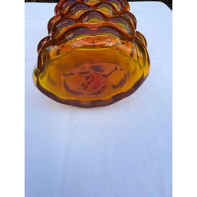 1960s 1960s Blenko Tangerine Bubble Glass Vase For Sale - Image 5 of 7
