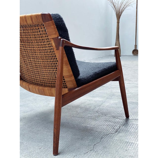 Wood Model 400 Lounge Chairs in Teak and Rattan by Hartmut Lohmeyer for Wilkhahn, Germany 1960s, Set of 2 For Sale - Image 7 of 8