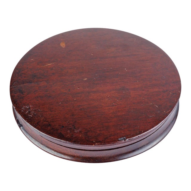19th Century Antique English Treen Round Lidded Box For Sale