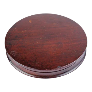 19th Century Antique English Treen Round Lidded Box