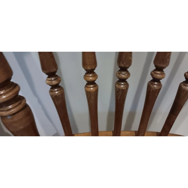 Tan 1950s Richardson Brothers Solid Oak Windsor Chairs - Set of 2 For Sale - Image 8 of 12