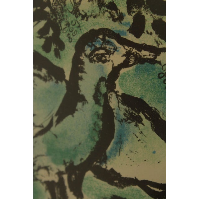 Black Chagall "The Green Bird" or "L'oiseau Vert" Color Lithograph Framed Art Print For Sale - Image 8 of 13