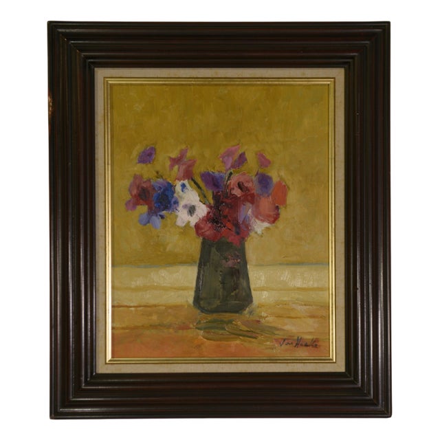 Van Hecke, The Anemones, 1980s, Paint & Canvas For Sale