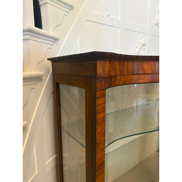 Antique Edwardian Burr Walnut Display Cabinet, 1900 For Sale - Image 11 of 15
