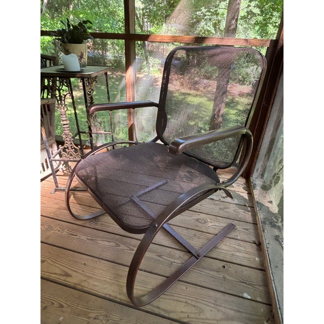 Metal Mid Century Modern Rockers, a Pair- Restored For Sale - Image 7 of 8