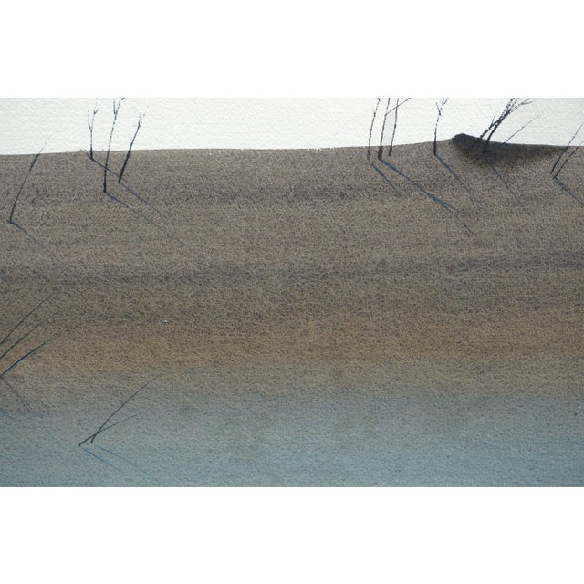 1970s Minimalist Sand Dunes Watercolor Landscape by Edward Walaitis For Sale - Image 4 of 7