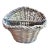 Rustic European Gray Wash Wicker Basket For Sale