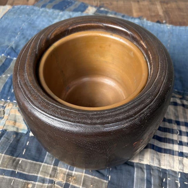 Mid-Century Modern Vintage Japanese Maki-E Hibachi Fire Pot, 1950s For Sale - Image 3 of 10