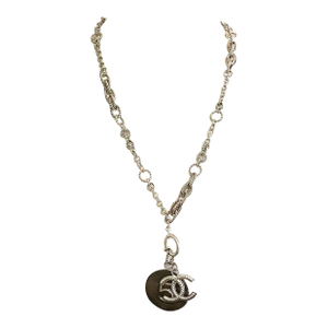 Chanel Light Gold No.5 CC Pendant Chain Necklace