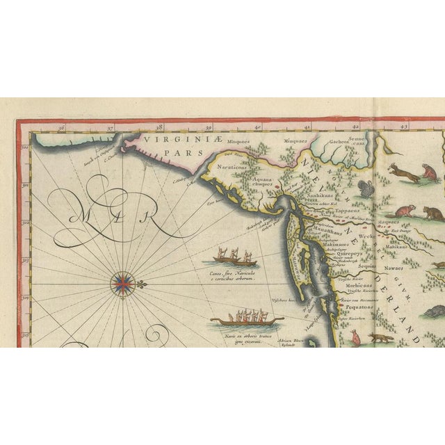 Antique New England Map, 1642 For Sale - Image 10 of 15