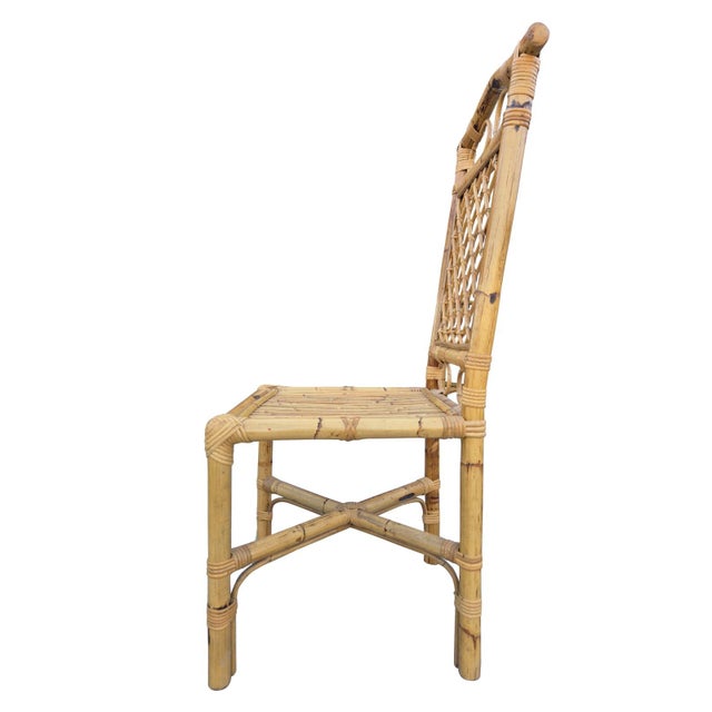 Vintage Italian Extendable Bamboo Dining Set, 1970s, Set of 5 For Sale - Image 12 of 17