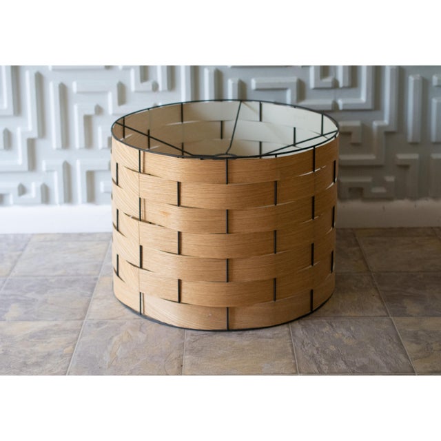 Mid-Century Modern West Elm Oversized Bentwood Pendant Drum Shade For Sale - Image 3 of 6