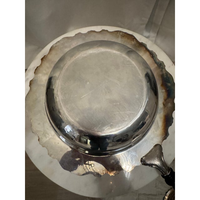 Vintage Webster Wilcox / Oneida Silver-Plated Chafing Dish Pan & Lid With Wood Handle For Sale - Image 11 of 11