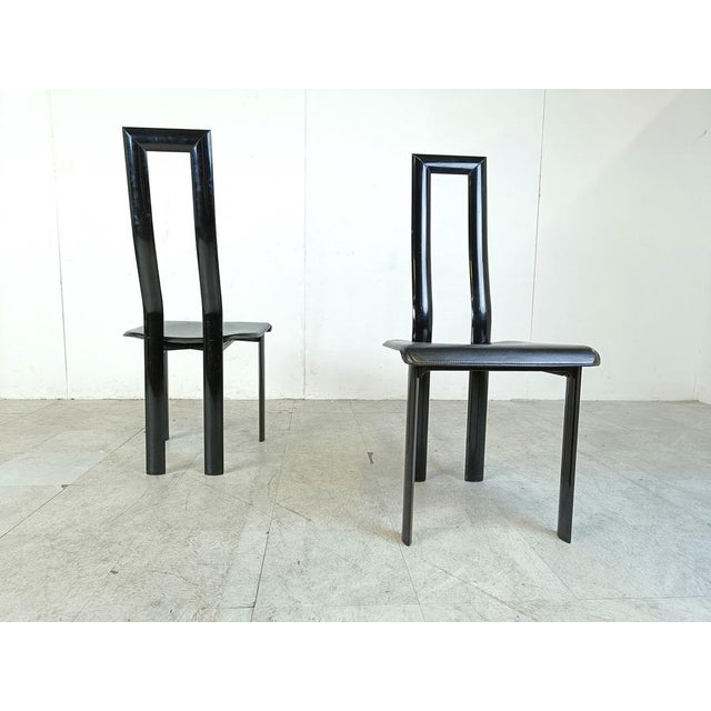 Italian Regia Dining Chairs attributed to Antonello Mosca for Ycami, 1980s, Set of 6 For Sale - Image 11 of 12