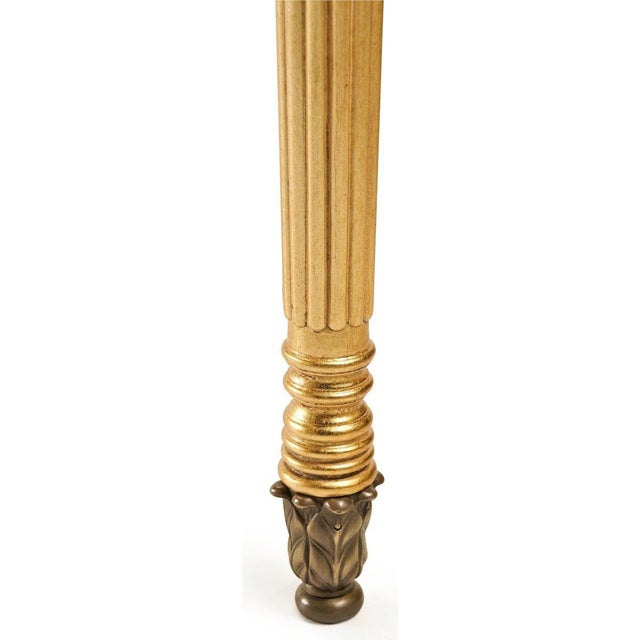 Wood Petite English Neoclassical Giltwood Demi-Lune Console For Sale - Image 7 of 7
