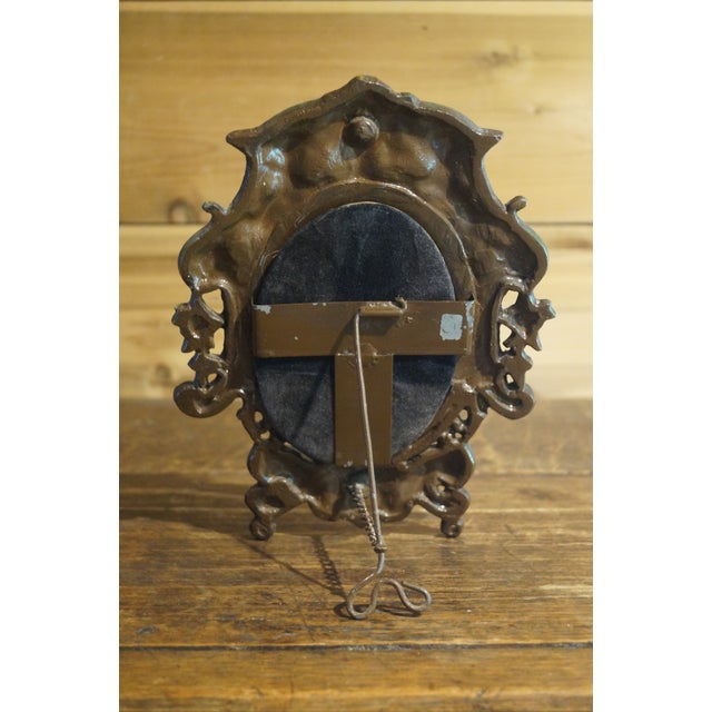 Metal 1930s Ornate Cherub Figural Picture Frame For Sale - Image 7 of 8