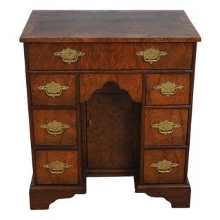Baker English George III Kneehole Walnut Occasional Chest For Sale