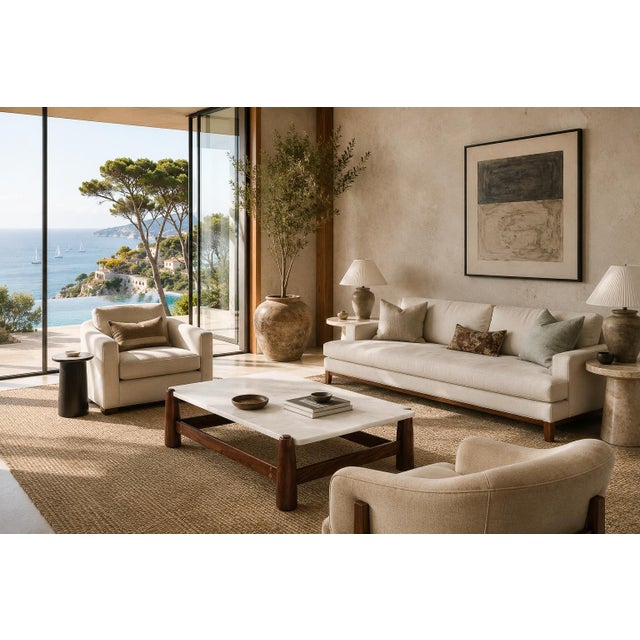 This refined coffee table, produced in Brazil by Cimo in the late 1950s to early 1960s, exemplifies the architectural...
