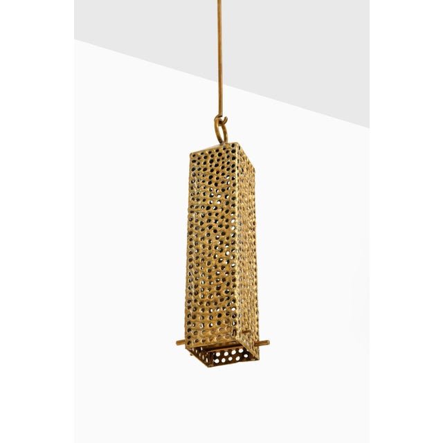 Hanging Lantern in Brass by Pierre Forsell, 1950s For Sale - Image 3 of 8