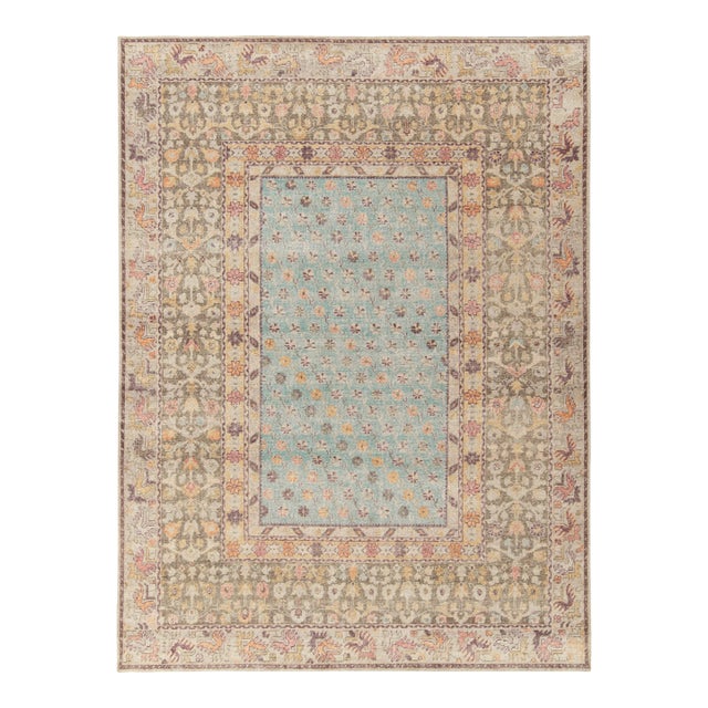 Rug & Kilim’s Posey Rug in Light Blue, 5x8 For Sale