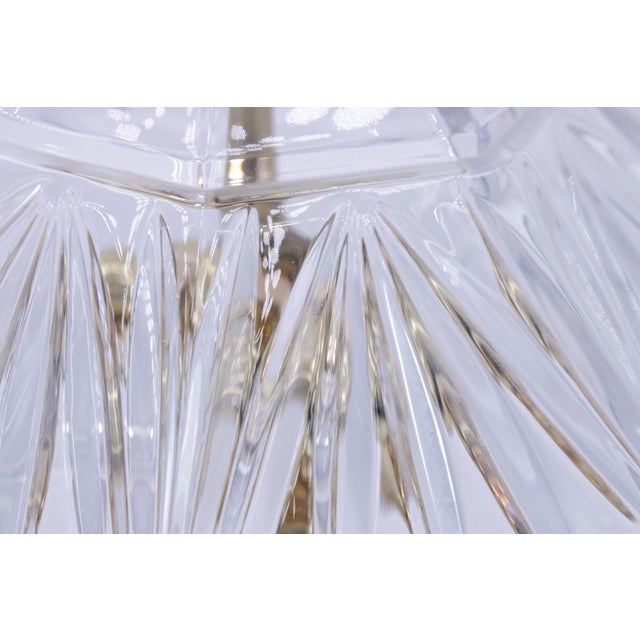 Glass 1990s Waterford Crystal Shade Brass Table Lamp For Sale - Image 7 of 12