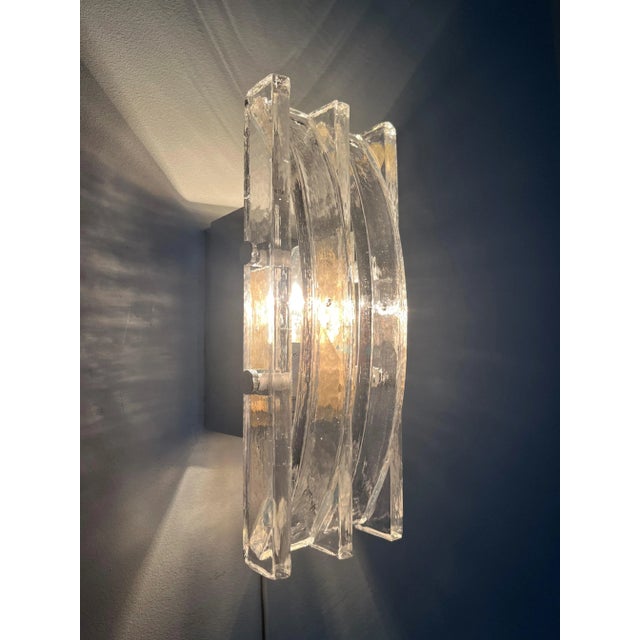 Poliarte Italian Murano Crystal Wall Lights from Poliarte, 1970s, Set of 2 For Sale - Image 4 of 6