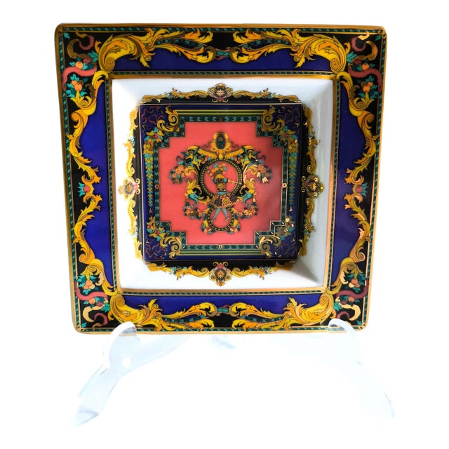 1990s Rosenthal Versace Le Rei Soleil Porcelain Plate For Sale