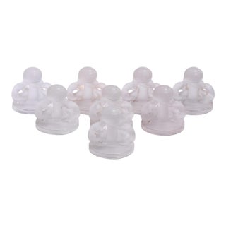 Early 20th Century René Lalique Deux Figurines Menu Holders - Set of 8 For Sale