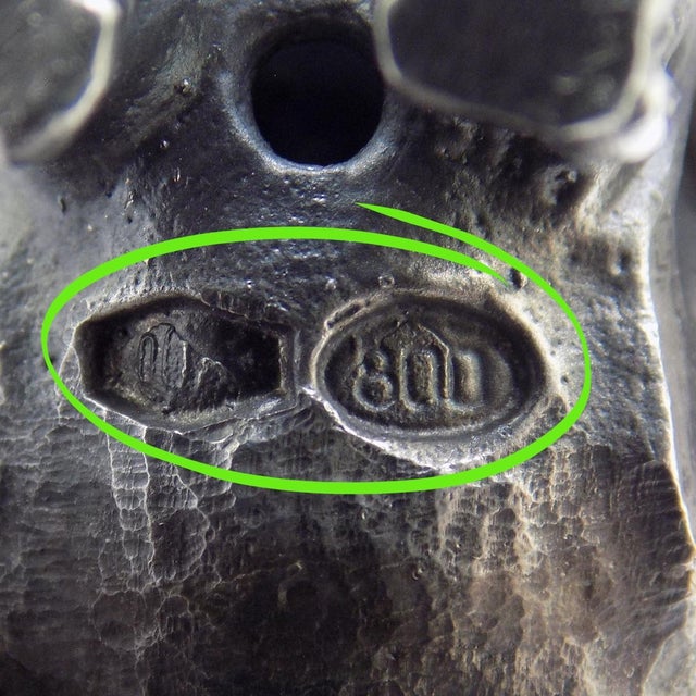 Vintage Italian Handmade Genuine Silver Rare Hippopotamus Figurine Miniature Sculpture, Made in Tuscany For Sale - Image 9 of 11