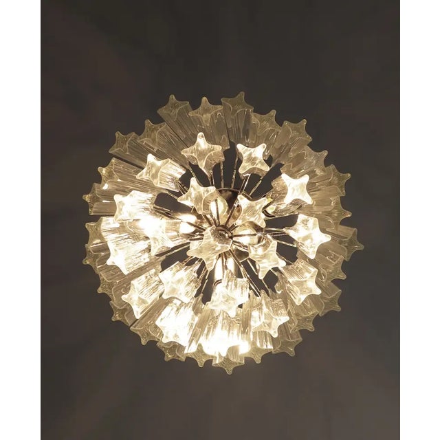 Transparent Quadriedri Murano Chandelier – 47 Trasparent Prisms For Sale - Image 8 of 9