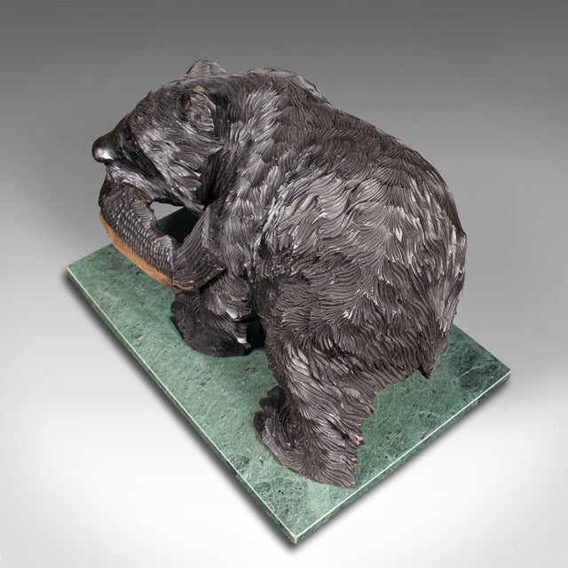 Wood Antique Decorative Bear Figure, Japanese, Carved Cedar, Kibori Kuma, Folk Art For Sale - Image 7 of 12