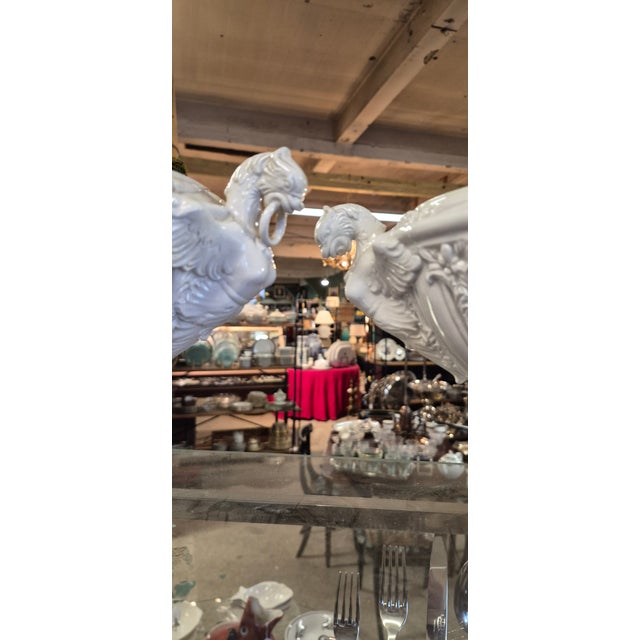 Pair of 1940s Italian Pottery Urns For Sale - Image 4 of 5