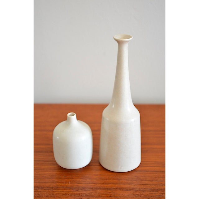 A small group of two vases by designer Gunnar Nylund for the Rörstrand company from the 1960s. The shape, minimalist...