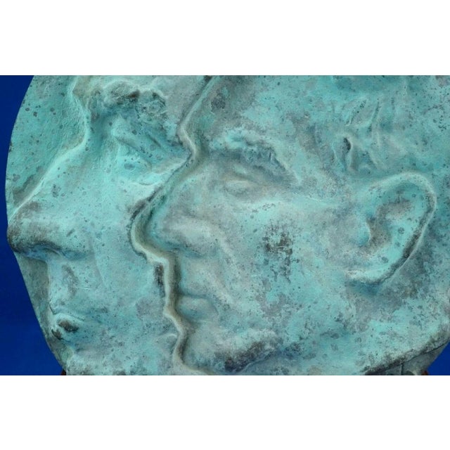 19th Century Bronze Plaque Sculpture Depicting Giuseppe Mazzini from Cesare Boneschi, Massari Foundry, 1895 For Sale - Image 12 of 18