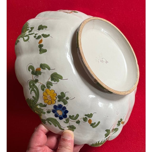 19th Century Antique 19th Century Italian Cantagalli Faience Centerpiece Fruit Bowl From Florence For Sale - Image 5 of 15