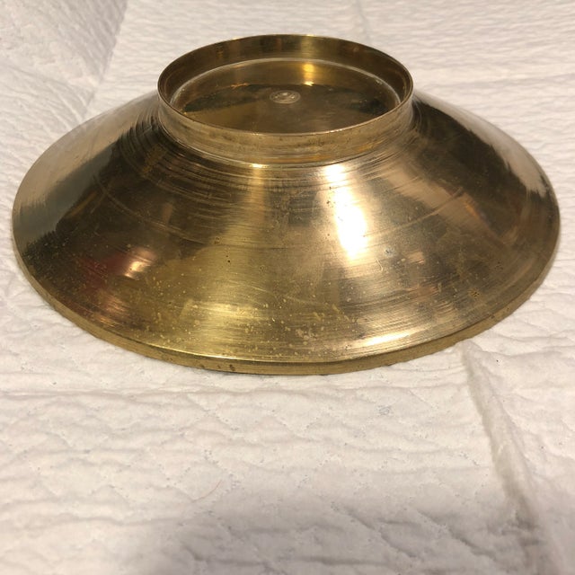 Southeast Asia 1970s Mid-Century Modern Floral Pattern Etched Brass Bowl For Sale - Image 4 of 10