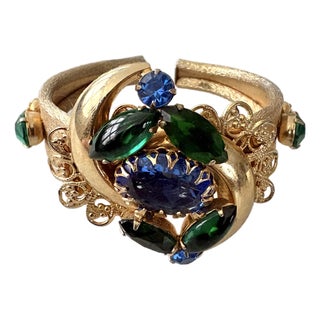 Stunning Selro Selini Blue Green Clamper Cuff Bracelet For Sale