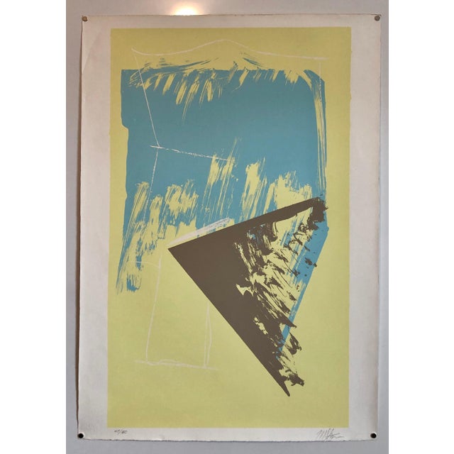 Yellow Michael Steiner, 1980s Abstract Expressionism Color Field Silkscreen Serigraph Print Pale Yellow, c.1980 For Sale - Image 8 of 8