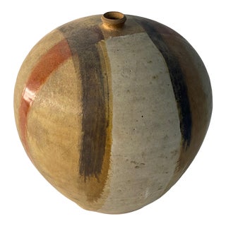 Mid Century Studio Pottery Vase Signed For Sale