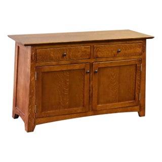 Mission / Arts and Crafts Solid Quarter Sawn Oak Cabinet - Micheal Cherry For Sale