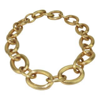 Ralph Lauren Chunky Gold Chain Link Necklace For Sale
