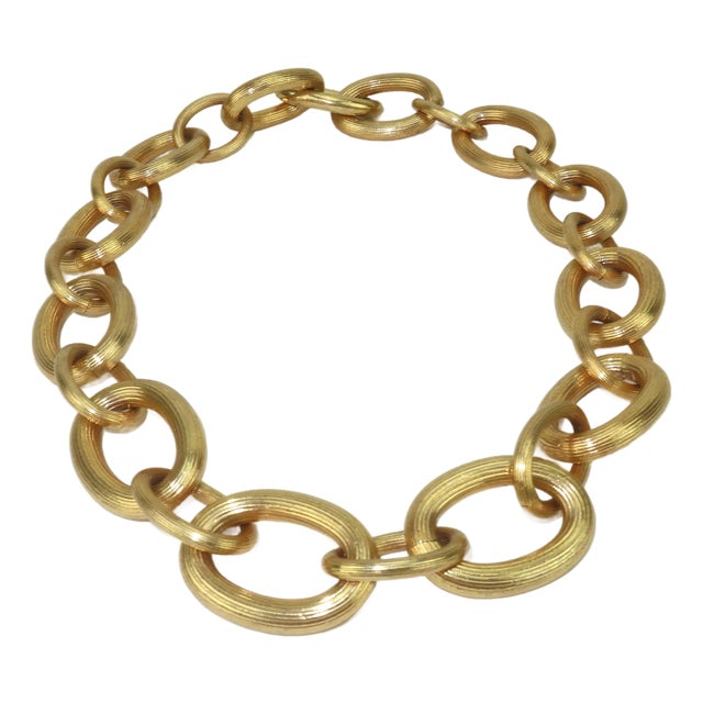 Ralph Lauren Chunky Gold Chain Link Necklace For Sale