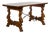 Italian Walnut 19th Century Baroque Style Fratino Console Table with Lyre Base For Sale