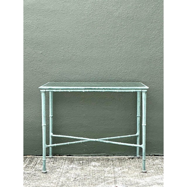 Late 20th Century Vintage Cast Aluminum Outdoor Side Table After Brown Jordan For Sale - Image 5 of 12