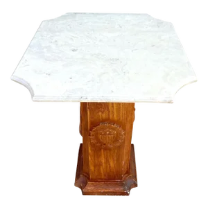 Late 20th Century Gothic Style Pedestal Table With Usa Symbols