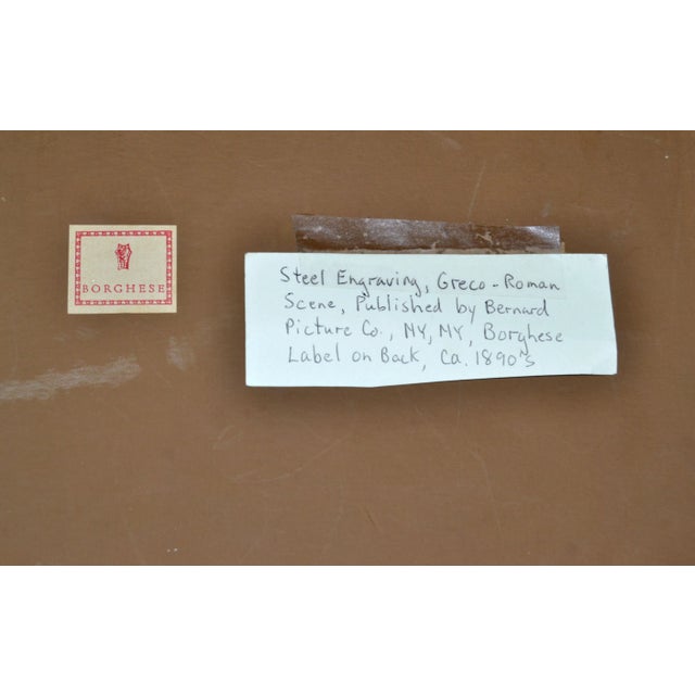 Borghese 1890 Steel Engraving Greco Roman Scene Bernard Picture Co. New York For Sale - Image 11 of 13